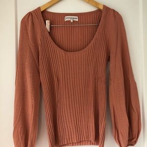 Apiece Apart cinnamon ribbed cotton top, size L